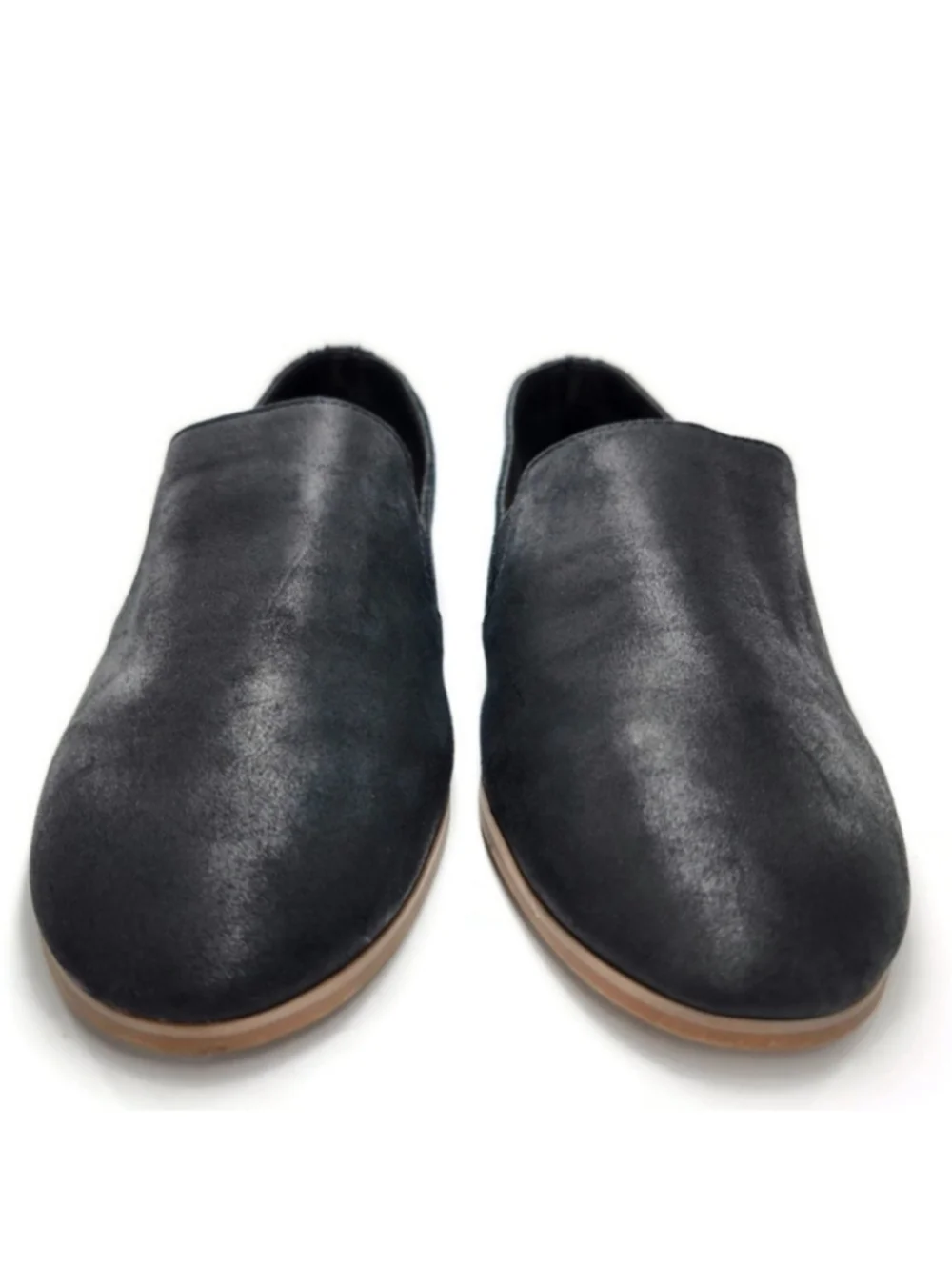 Lucky Brand Charsa 2 Soft Black Nubuck Leather Slip-On Loafer Flats